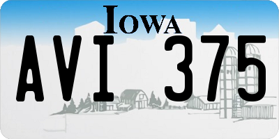 IA license plate AVI375