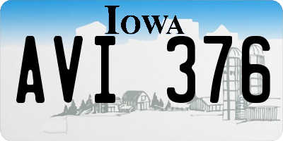 IA license plate AVI376