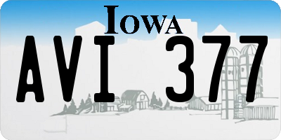 IA license plate AVI377