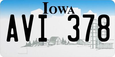 IA license plate AVI378