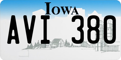 IA license plate AVI380