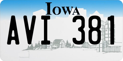 IA license plate AVI381