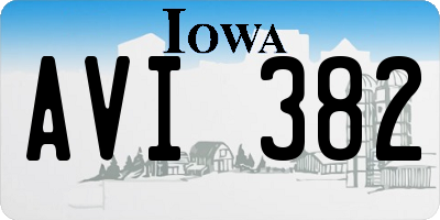 IA license plate AVI382