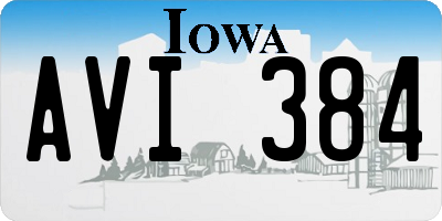 IA license plate AVI384