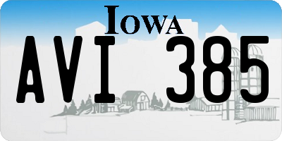 IA license plate AVI385