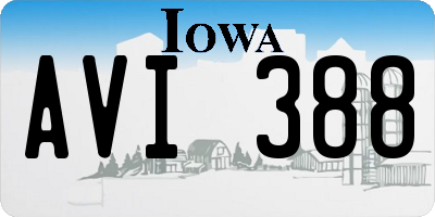 IA license plate AVI388