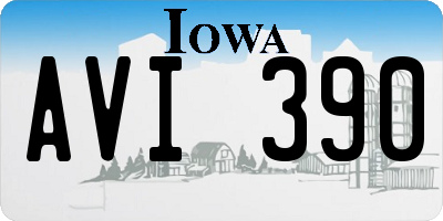 IA license plate AVI390