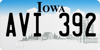 IA license plate AVI392
