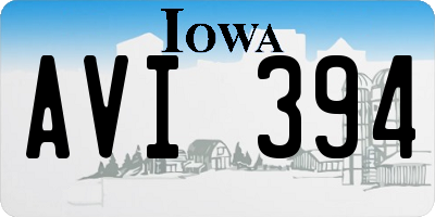 IA license plate AVI394