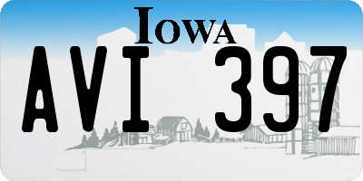 IA license plate AVI397