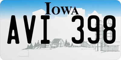 IA license plate AVI398