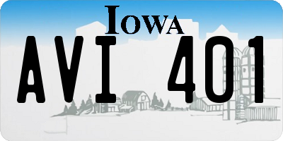 IA license plate AVI401