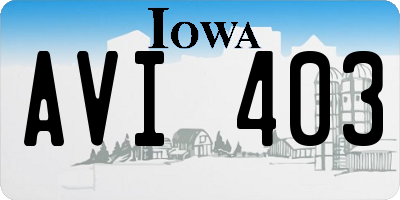 IA license plate AVI403