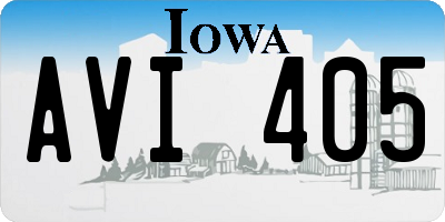 IA license plate AVI405