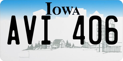 IA license plate AVI406