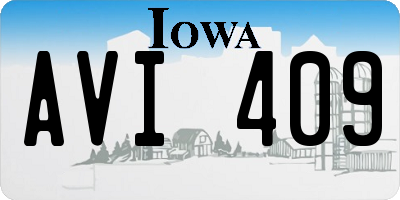 IA license plate AVI409