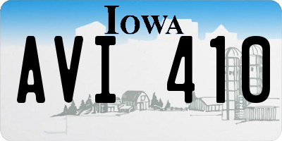 IA license plate AVI410