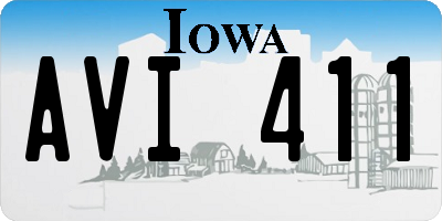 IA license plate AVI411