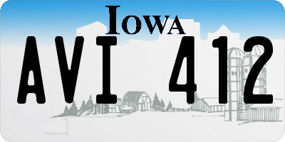 IA license plate AVI412