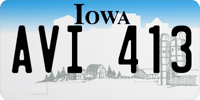 IA license plate AVI413
