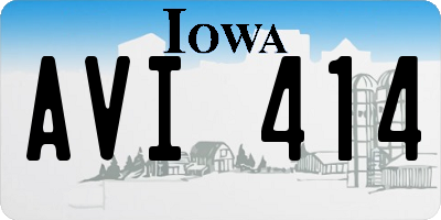 IA license plate AVI414