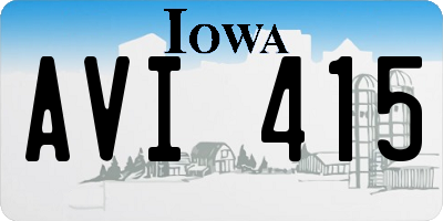IA license plate AVI415