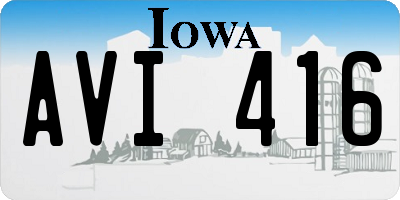 IA license plate AVI416