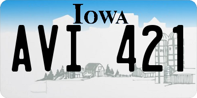 IA license plate AVI421