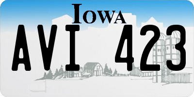 IA license plate AVI423