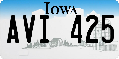 IA license plate AVI425