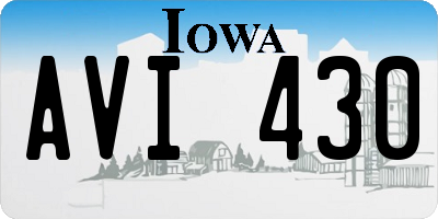 IA license plate AVI430