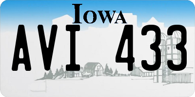 IA license plate AVI433