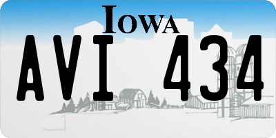 IA license plate AVI434