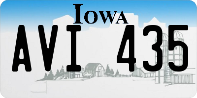 IA license plate AVI435