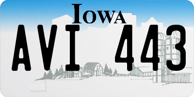 IA license plate AVI443