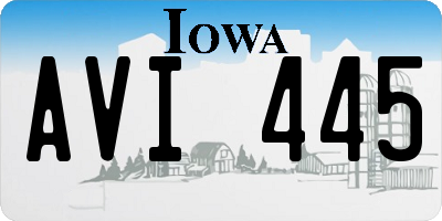 IA license plate AVI445