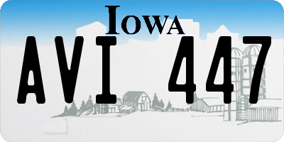 IA license plate AVI447