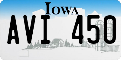 IA license plate AVI450