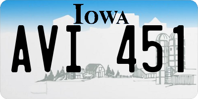 IA license plate AVI451