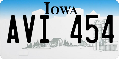 IA license plate AVI454