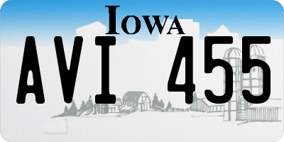 IA license plate AVI455