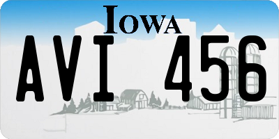 IA license plate AVI456