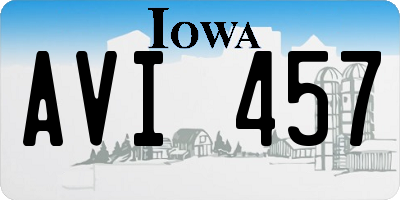 IA license plate AVI457