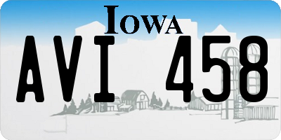 IA license plate AVI458