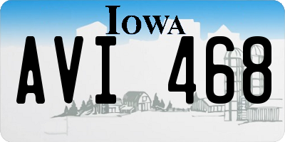 IA license plate AVI468