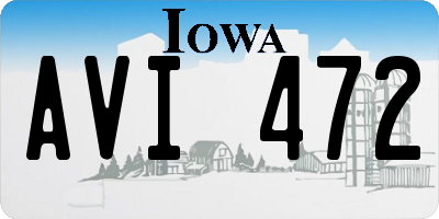 IA license plate AVI472