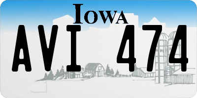 IA license plate AVI474