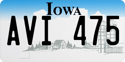 IA license plate AVI475