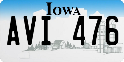 IA license plate AVI476