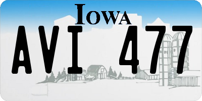 IA license plate AVI477